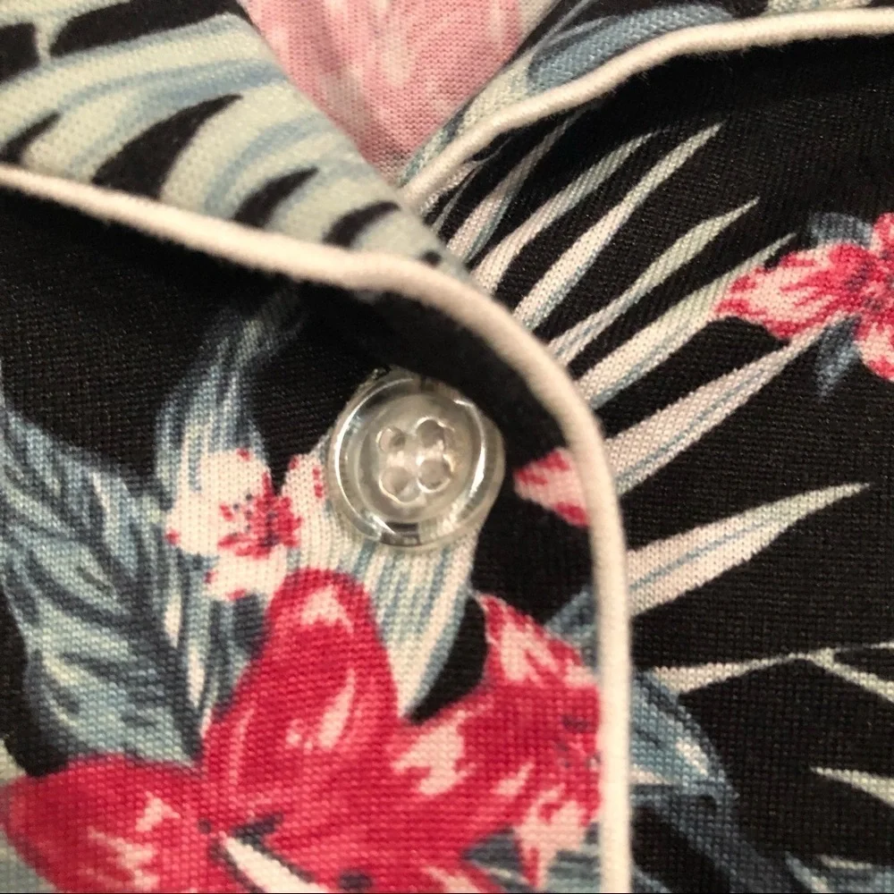 Hurley / NWT/ Sleep Long Sleeve Notch Collar Pajama Set / Tropical Oasis / LG - Picture 4 of 11